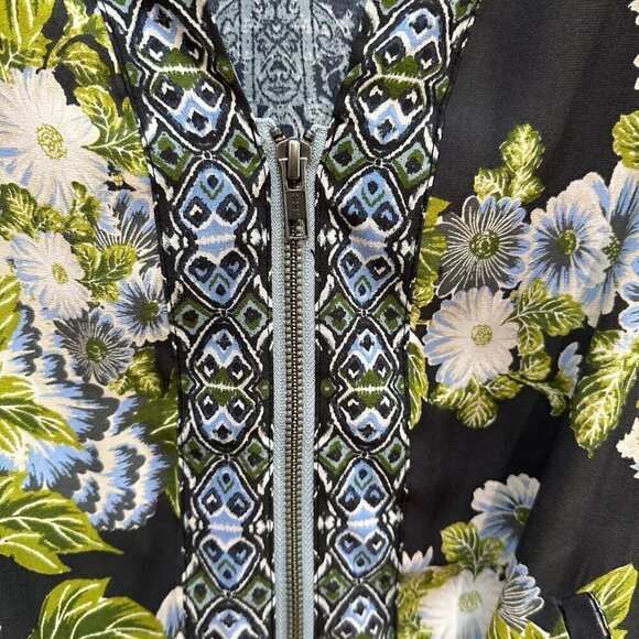 Free People Jacket Wildflower Cinched Bottom Floral Boxy Boho Lagenlook XS/S - Picture 6 of 9